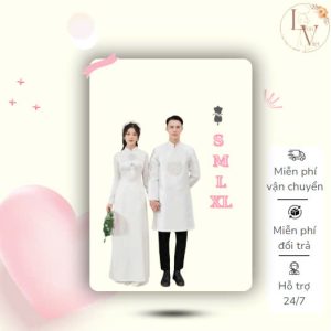Áo dài cưới họa tiết song hỷ