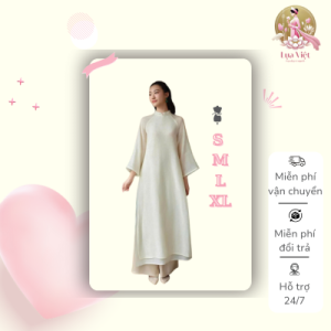 Áo dài dáng suông vải voan vân hoa