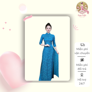 Áo dài Gấm Thanh Liễu - Xanh dương