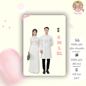 Áo dài cưới họa tiết song hỷ