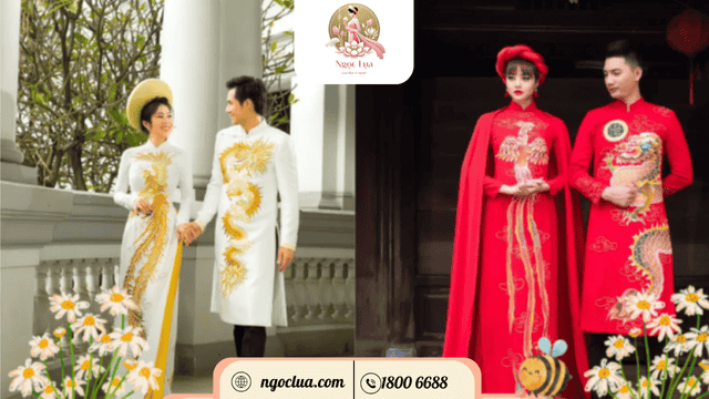 Áo dài cưới long phụng
