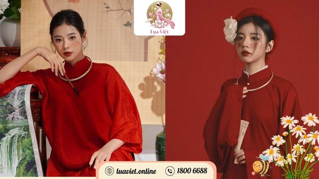 Áo dài suông thanh lịch cho ngày cưới và ăn hỏi