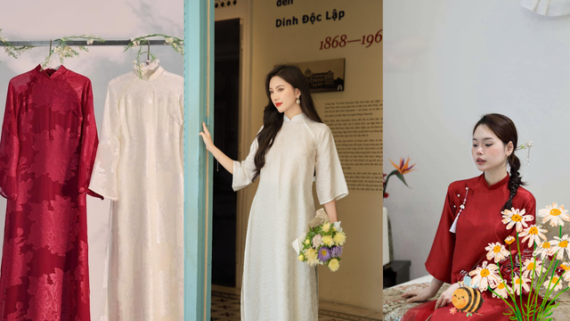 Áo dài suông cưới