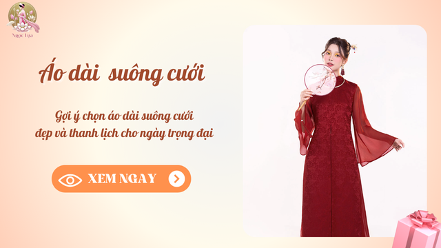 Áo dai suông cưới cho cô dâu trong ngày trọng đại